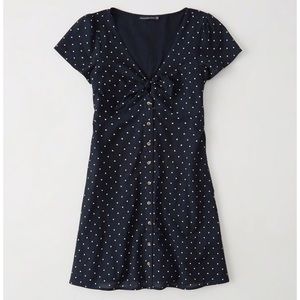 NWOT Blue Abercrombie polka dot dress